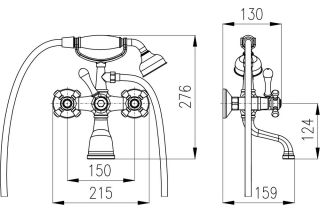 Смеситель для ванны Rav Slezak Morava Retro MK359.5/7CMATSM черный